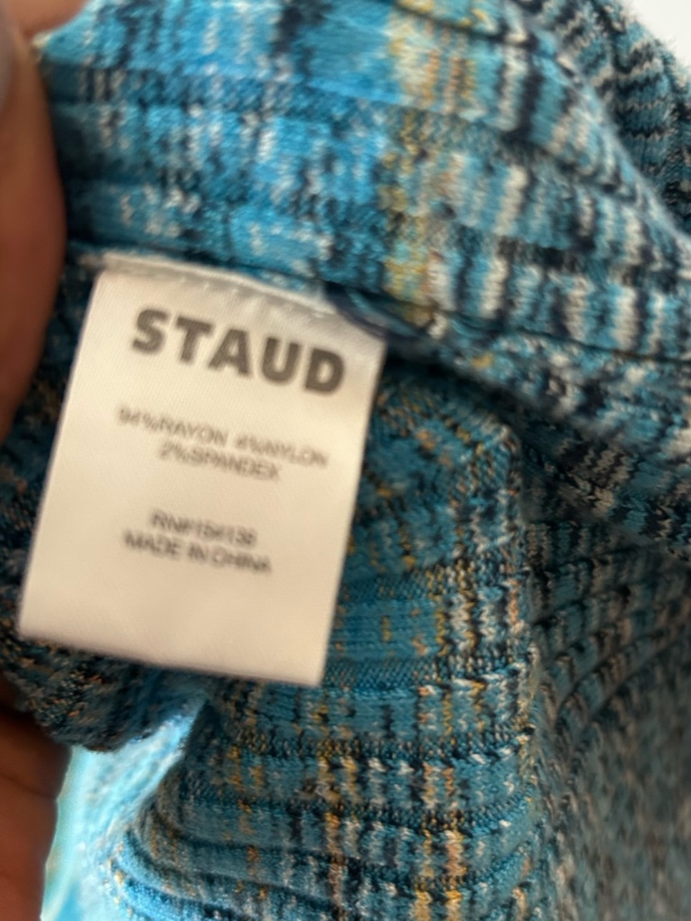 STAUD Multicolor Shoko Striped Knit Blue & Orange Accents Maxi Sweater Dress M - Picture 16 of 16